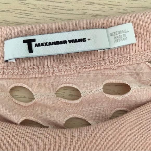 Alexander Wang Fitted Tank Midi Perforated Dress In Blush Pink - Picture 4 of 6